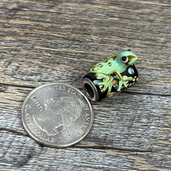 925 Frog Glass Bead Charm - Picture 6 of 6